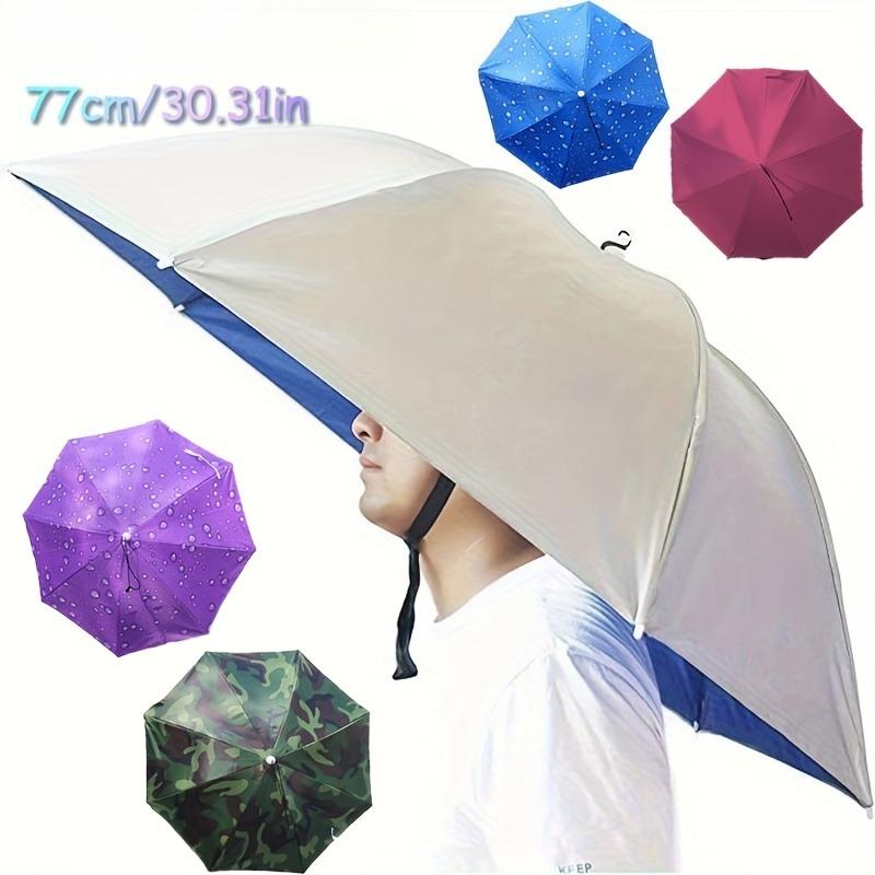 Fishing Umbrella Hat UV-blocking Adjustable Lightweight Sun Protection Rain Umbrella Hat Fishing Camping Accessories