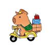 Cuteness Capybara Brooch Lovely Animal Pin Stylish Party Badge Metal Texture for Party Dress Up and Present Giving