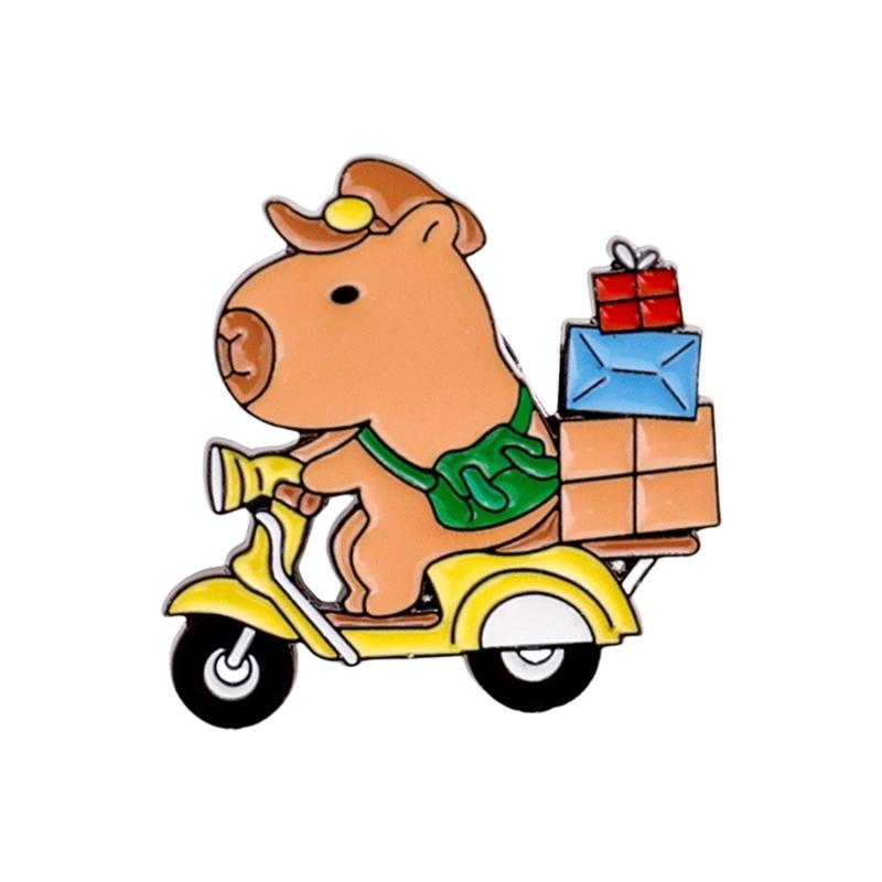 Cuteness Capybara Brooch Lovely Animal Pin Stylish Party Badge Metal Texture for Party Dress Up and Present Giving