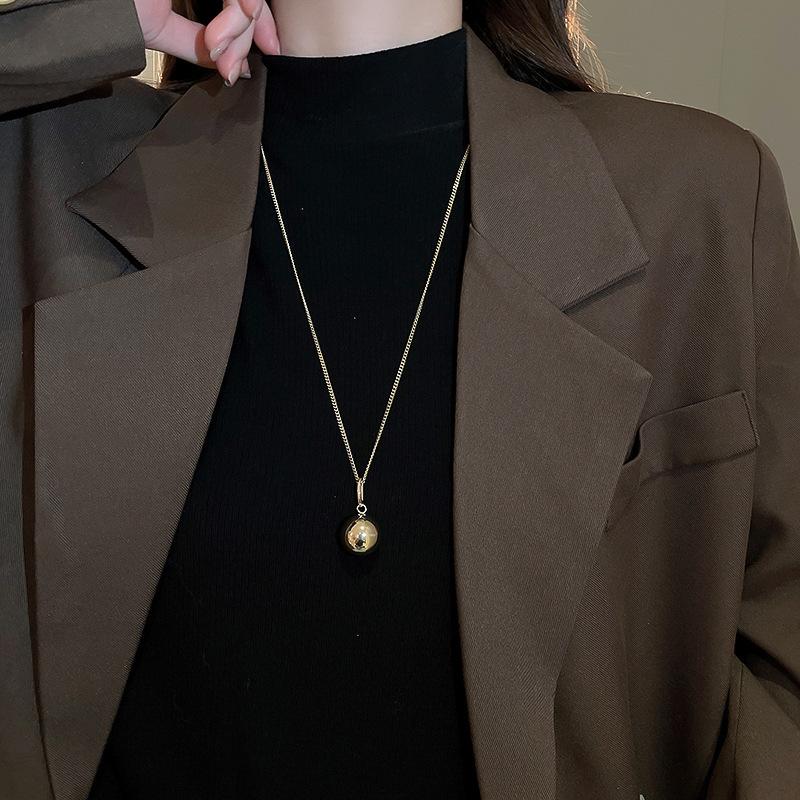 Korean Cold Wind Geometric Love Bow Necklace Personality Trend Sweater Chain Simple Retro Item Decoration