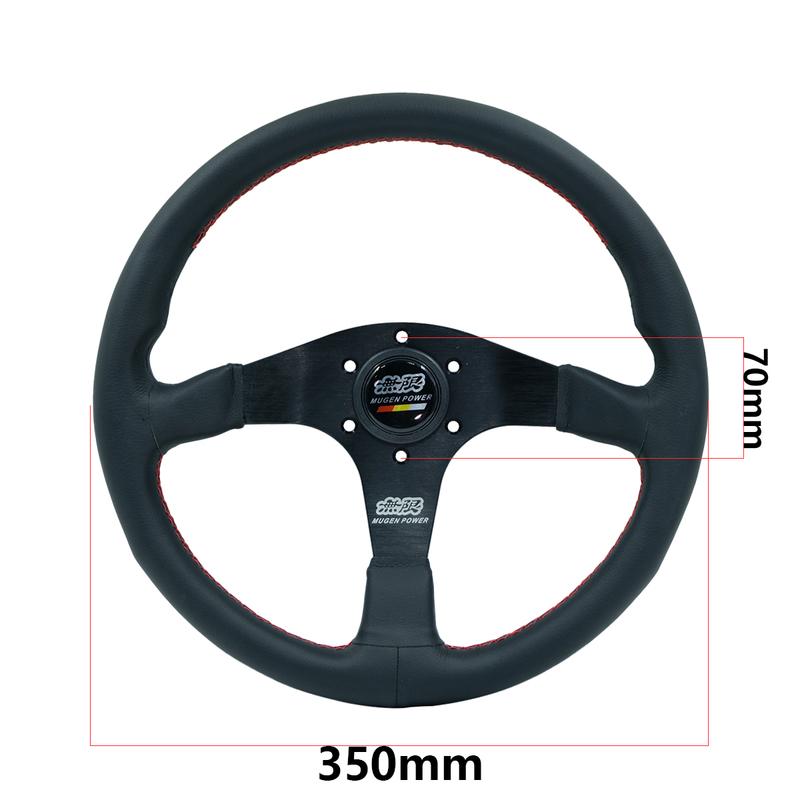 Modification de Voiture Volant de Course en Cuir Daim, Sport de Compétition 14 pouces Mugen Plat Universel