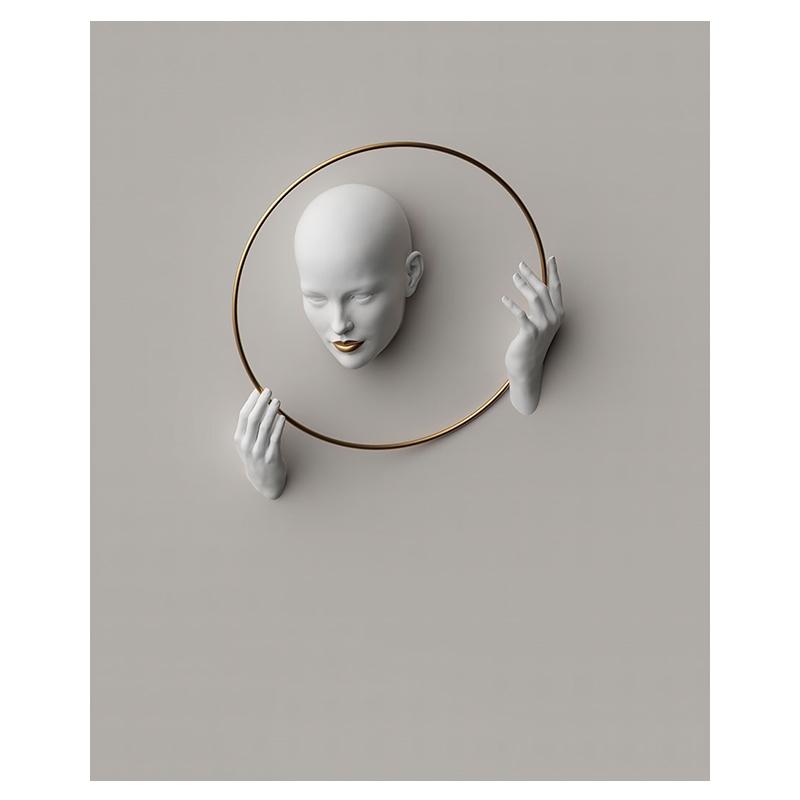 Statuie albă de aur al femeii, pictură pe pânză, poster, decorațiuni pentru locuință, imagini cu efect 3D, artă de perete minimalistă nordică Cuadros