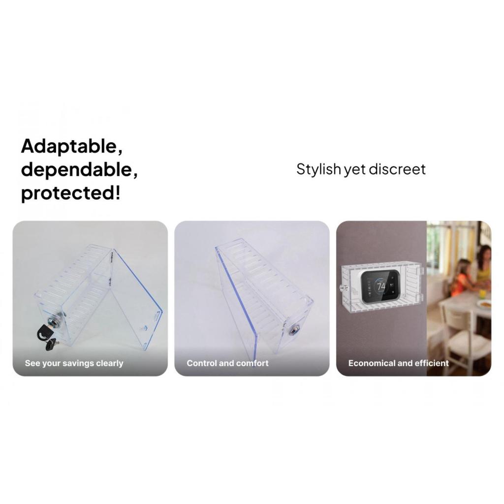 Thermostat Lock Box with Key Clear Thermostat Guard Thermostat Cover Heat and Air Condition Control Panel Cover for Office Home