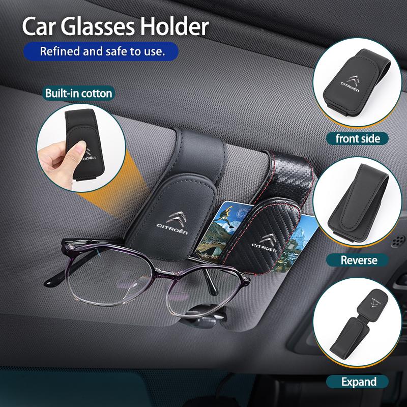 Simple Leather Car Sunglasses Holder For Citroen C4 C3 C5 C1 C2 Berlingo Celysee Cactus Picasso Aircross Saxo Grand