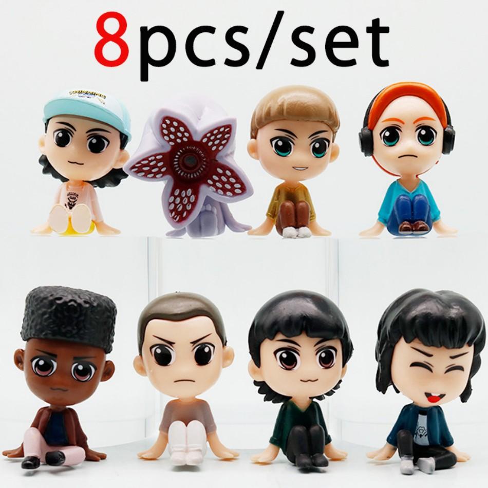 

8Pcs/ Set Q Version Eleven Will Nancy Steve Figure Demogorgon D Artagnan Action Figure Movie Model Toys Kids Gift (As shown-10516)-