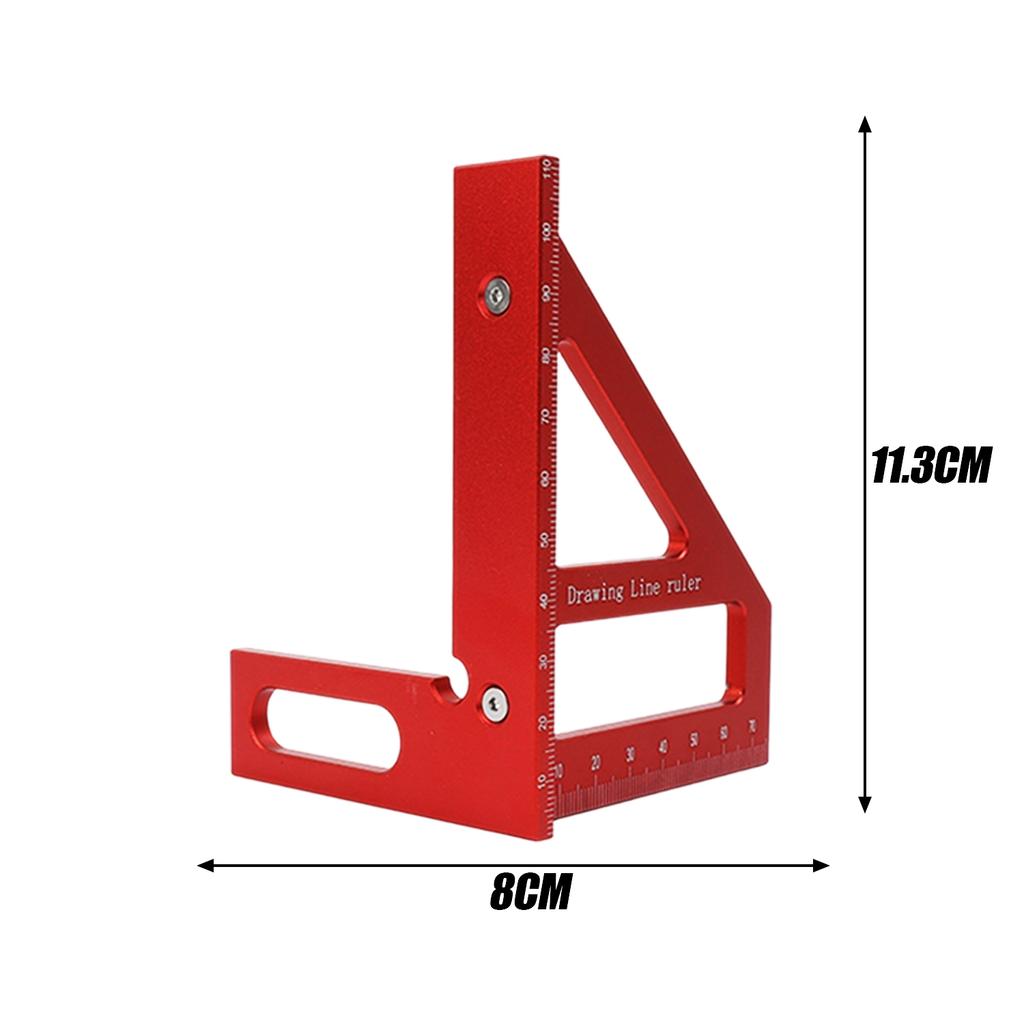 Metric Woodworking Square Protractor 3D 45/90 Degree Layout Aluminum Alloy Miter Measuring Triangle Ruler Carpenter Toolsolss