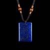 Natural Crystal Pendant Necklace Necklace, Healing Energy Stone with Adjustable Braided Rope, Polished Fake Gemstone Jewelry for Men Women Rectangle