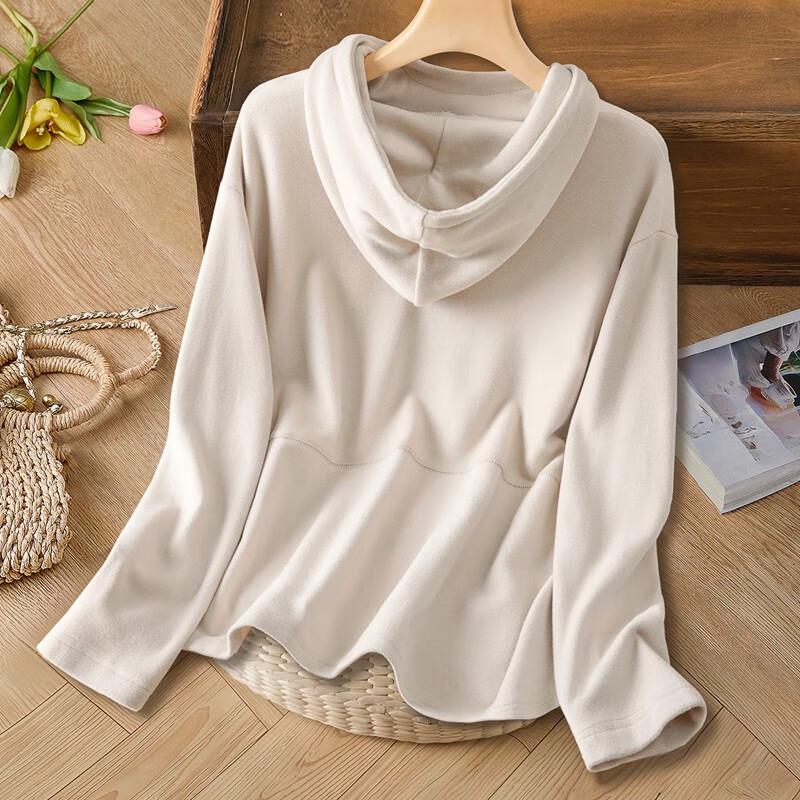 SIBO SHE Women's Solid Hooded Long Sleeve Sweatshirt