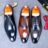 Fashion Business Formal Wear Pointed Toe Shoes Men's Leather Oxfords Male Cowhide Lining British Carved Mens Handmade Bullock Shoes