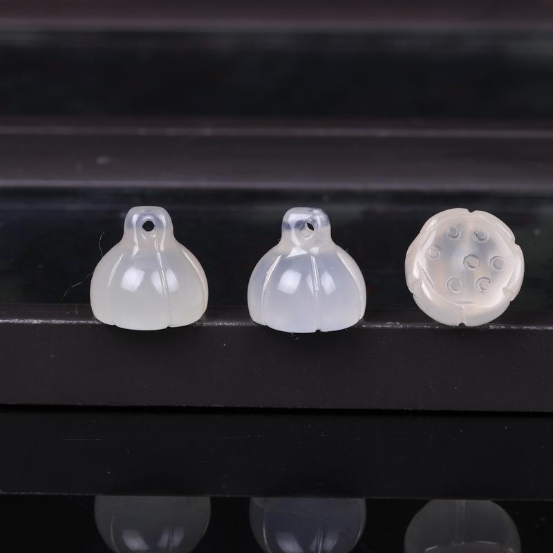 Dongling White Jade Safety Buckle Pendant - Gold Silk Jade DIY Accessory