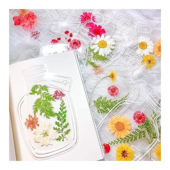 Dried flower bookmarks, pressed flower kit, set of 100, bookmarks, transparent bookmarks, flower pages, natural flower bookmarks, large quantity,