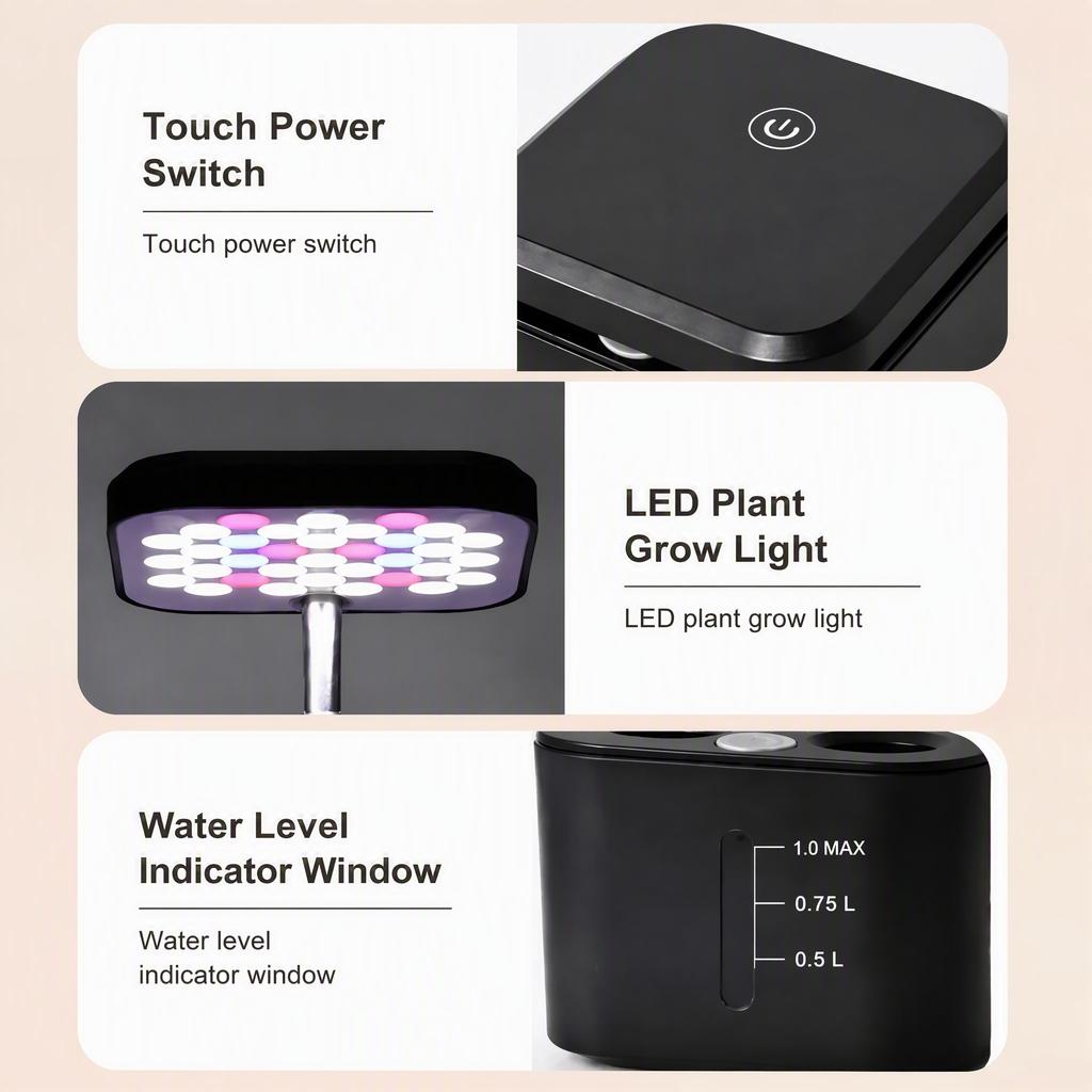LED Grow Light Full Spectrum Plant Lamp Adjustable Dimmable Growing Lamp LED Hydroponics Lamp with 4 Holes for Indoor Plants Light