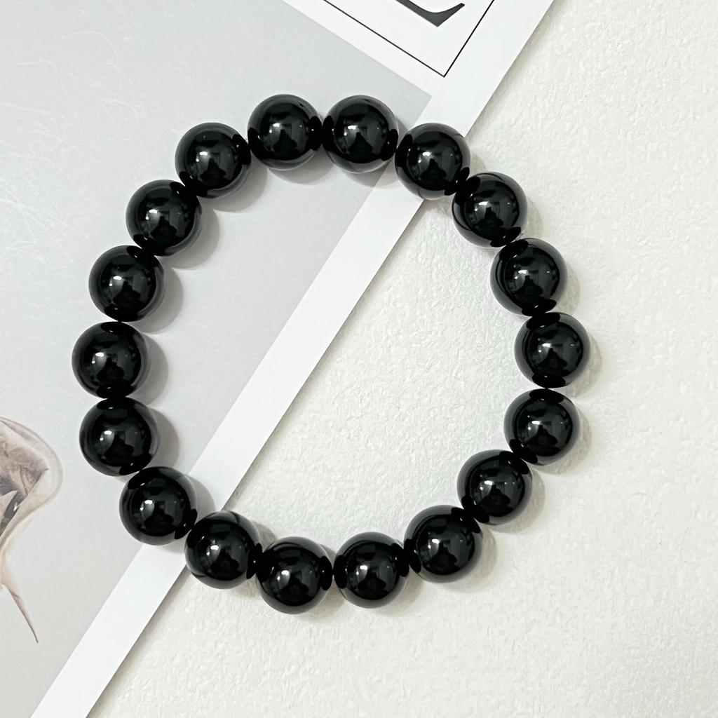 Men’s Agate Beaded Bracelet Natural Stone 12mm Round Beads Stretch Bangle Semi-Precious Gemstone DIY Jewelry Gifts