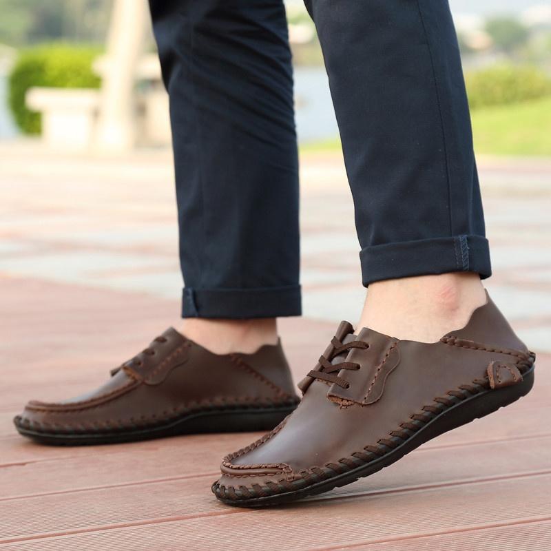 Men Shoes Casual Leather Shoes Men Flats Black Luxury Men Shoes