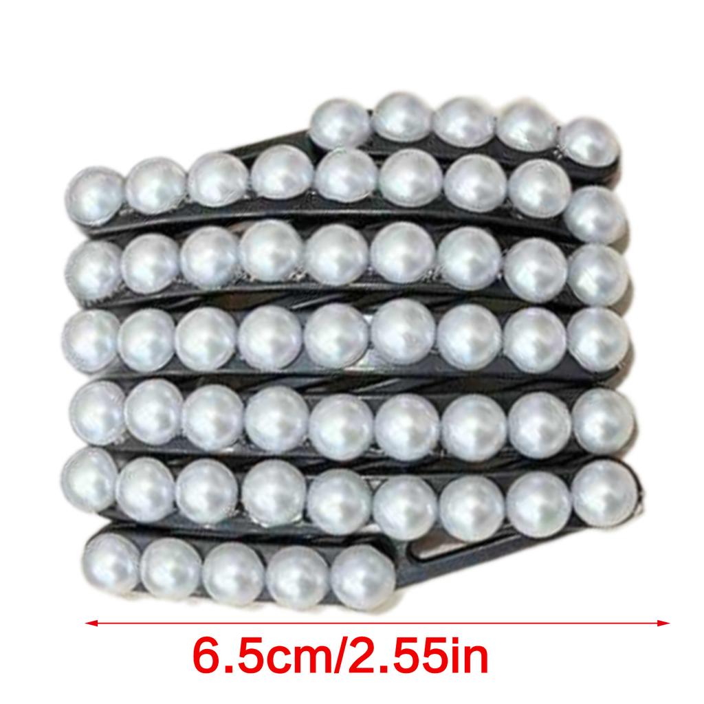 Korean Fashion Portable Hair Hoop For Women Foldable Headband With Anti Slip Designs And Faux Pearls Decoration