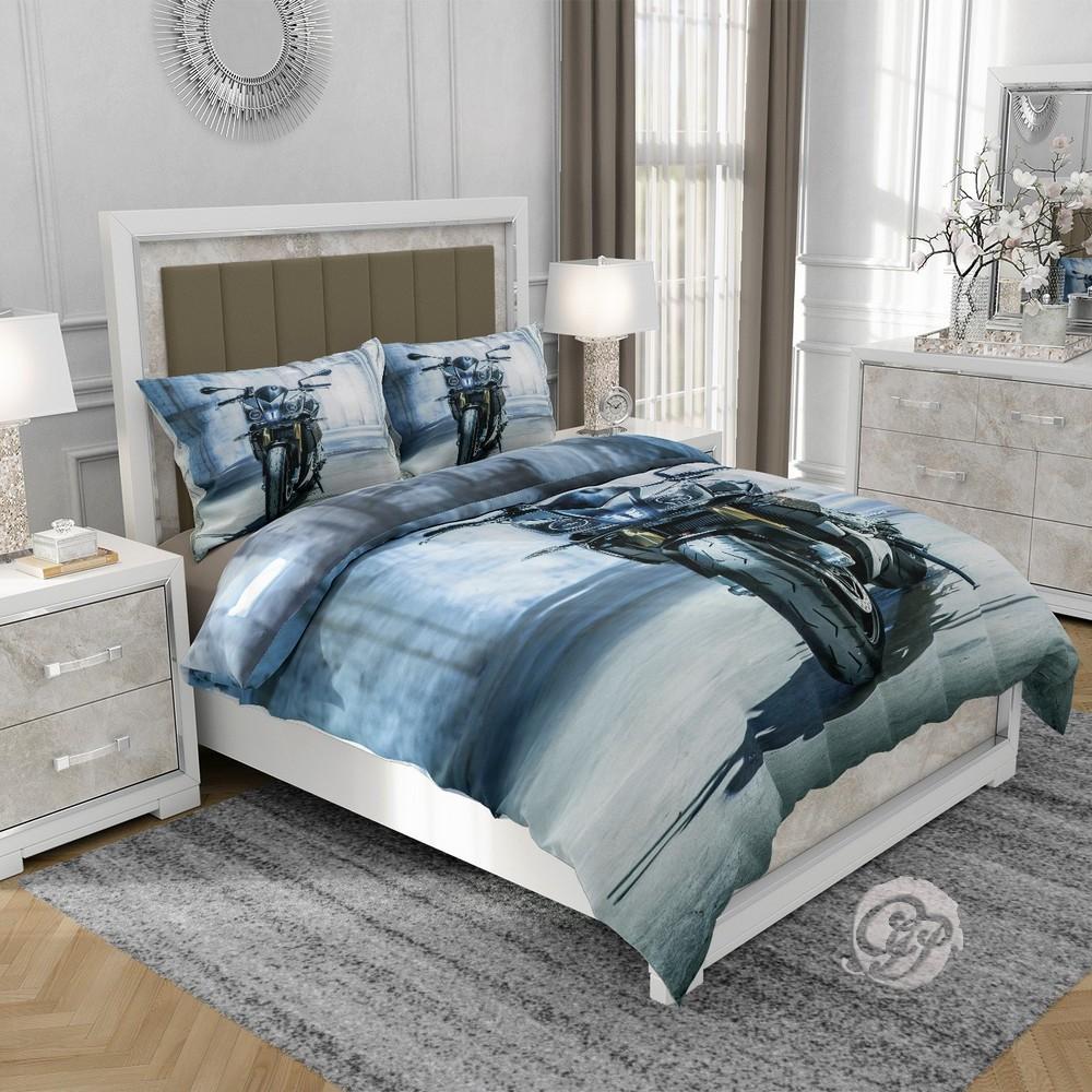 3D Baumwollsatin Bettwäsche 200x220cm MOTORRAD