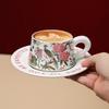 French retro ceramic mug high-end coffee cup saucer flower bird large-capacity water cup cup medieval coffee cup