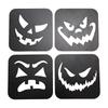 4pcs Halloween Light Luxury Series Wooden Coffee Anti-slip Mat Heat Insulation Home Decor