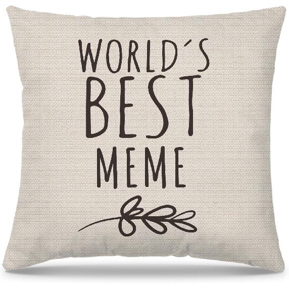 Meme Gifts Pillow Covers 18x18, Best Grandma Gifts for Mother s Day Birthday from Grandkids, World s Best Meme Decorative Throw Pillow Cover for Home