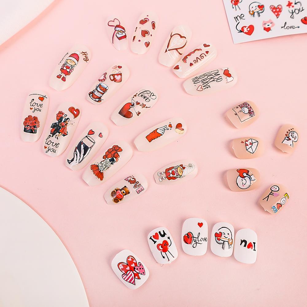 1PCS Valentine's Day Cartoon Nail Art Stickers