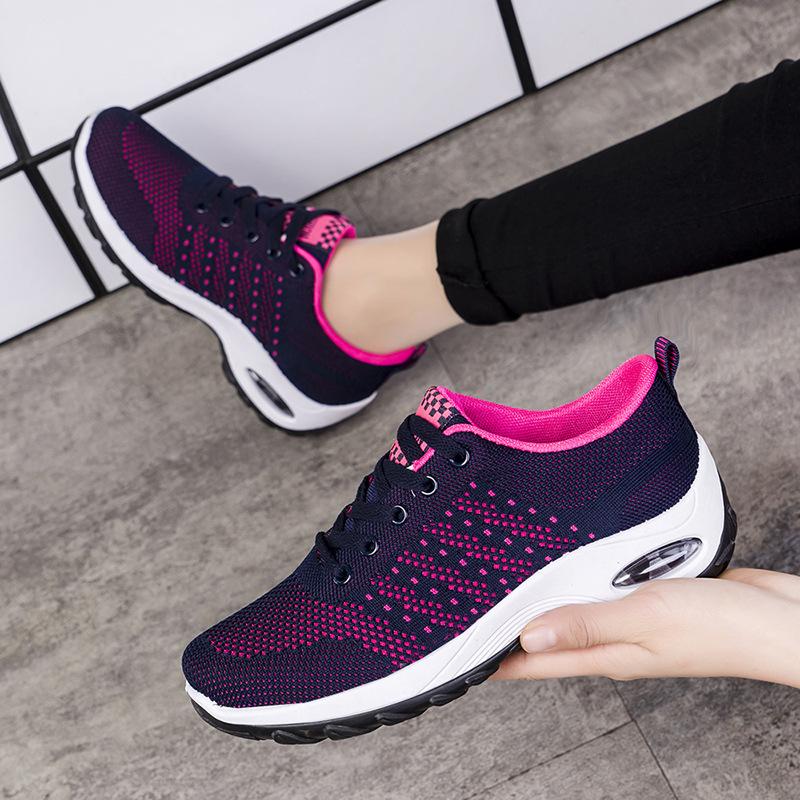 Mom shoes summer new comfortable and breathable casual shoes air cushion sole fly weaver