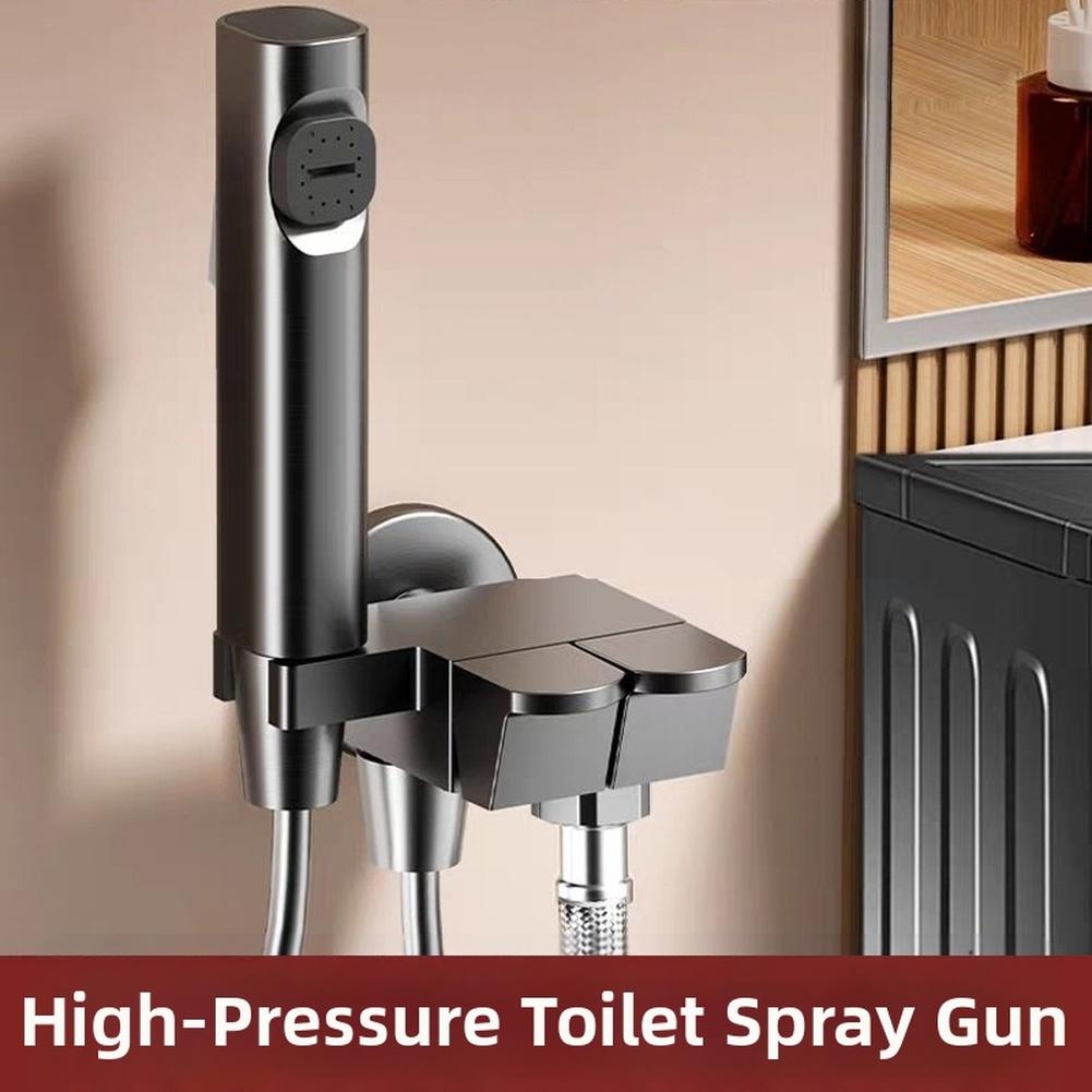 1PCS Hand-Held Household Toilet Spray-Gun High Pressure Wash Dual Outlet Angle Valve For Bathroom Toilet Bidet Shower Head