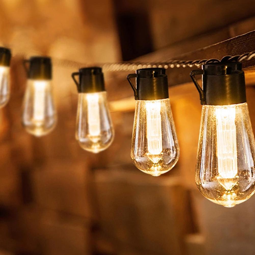 0.06w Outdoor Solar Light Bulb String Lights Weatherproof Energy Saving High Brightness Solar Powered Fairy Lights For Garden Path Yard Decoration