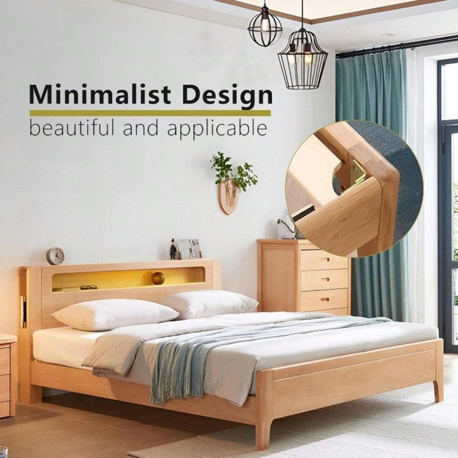 4 Sets Heavy Duty Bed Rail Brackets Non-Mortise Bed Frame Hardware Bed Rail Fittings Wooden Furniture Hinge Fixing Connectors