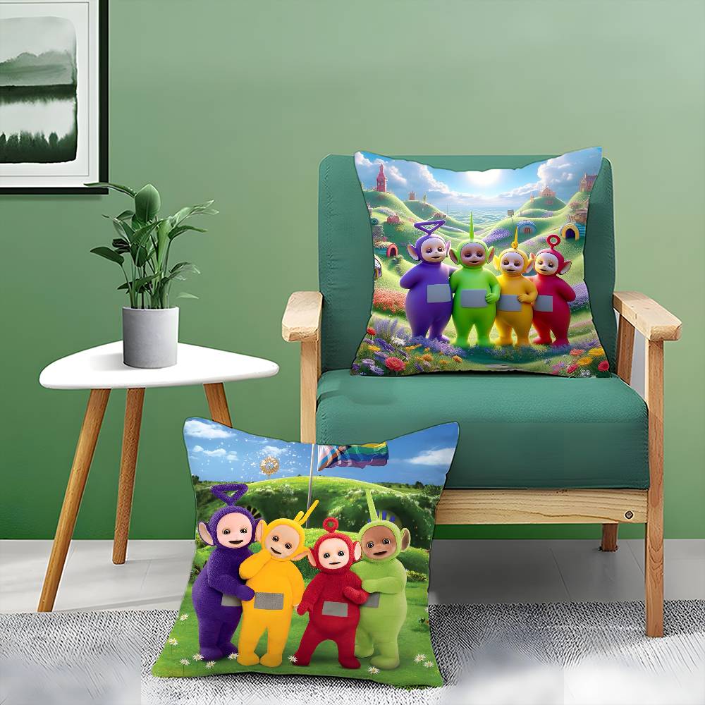 Childrens Cute Companionship Teletubbies-A Pillow Case Comfort Sofa Bed Silky Elegant Invisible Zipper Decorative Cushion Cover
