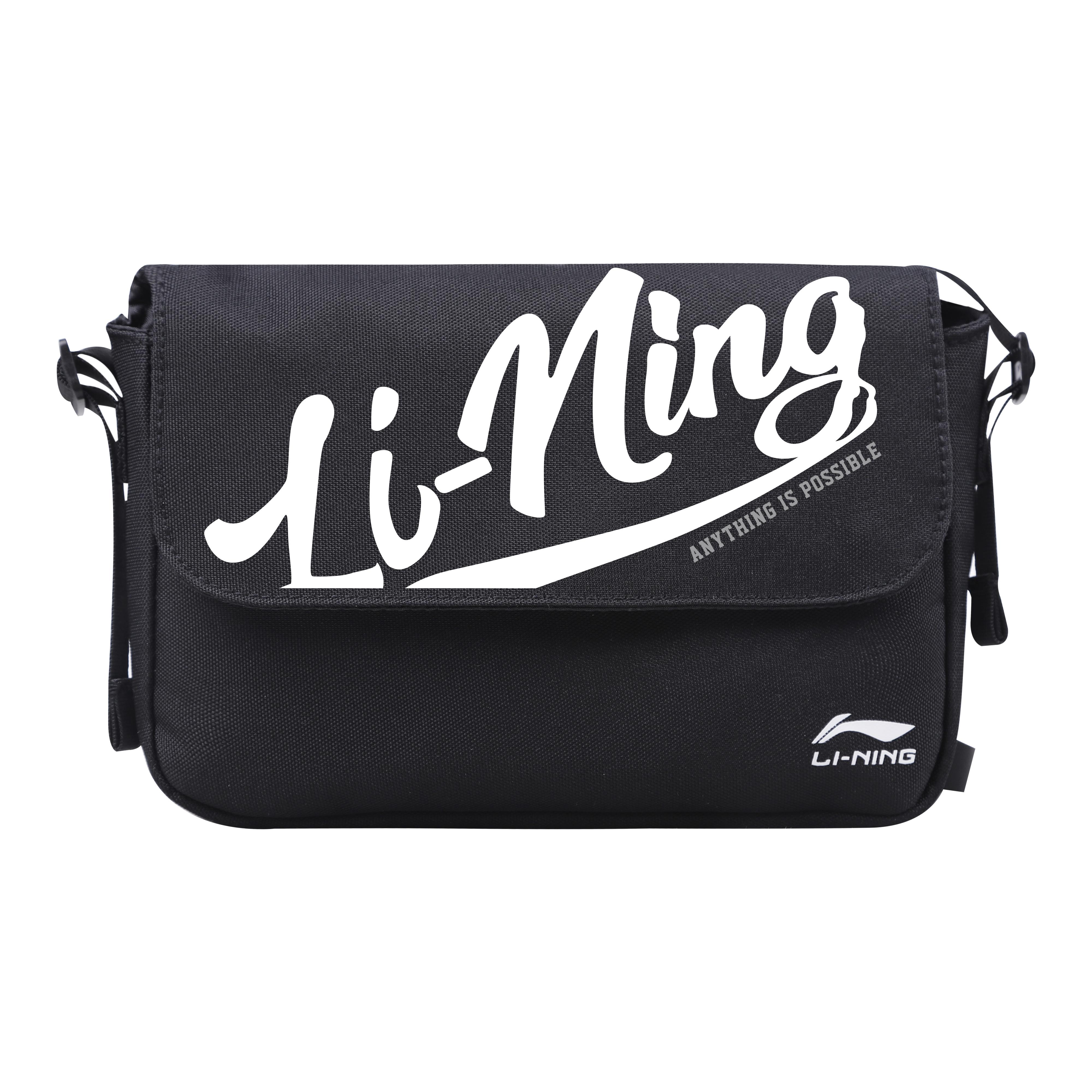 Li Ning Polyester Shoulder Bag Men s Black YBDV055-1A4