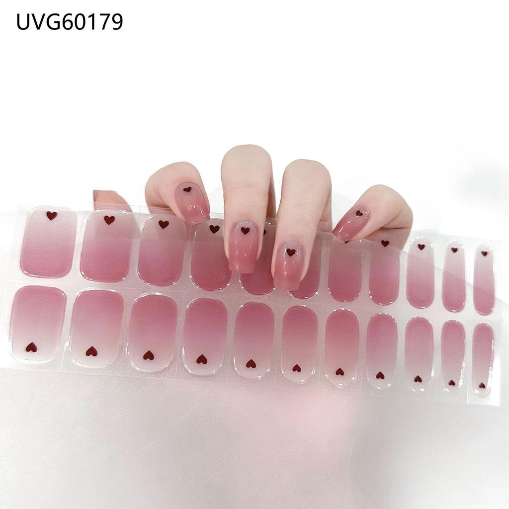Transparent Nude UV Gel Nail Art Stickers: Semi-Cured, Semi-Baked Manicure Sheets