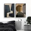 Dipinti su Tela Combinazione di Colori Astratti Poster Geometrico Marrone Arte Murale Moderna Immagini per Decorazione Soggiorno Ufficio