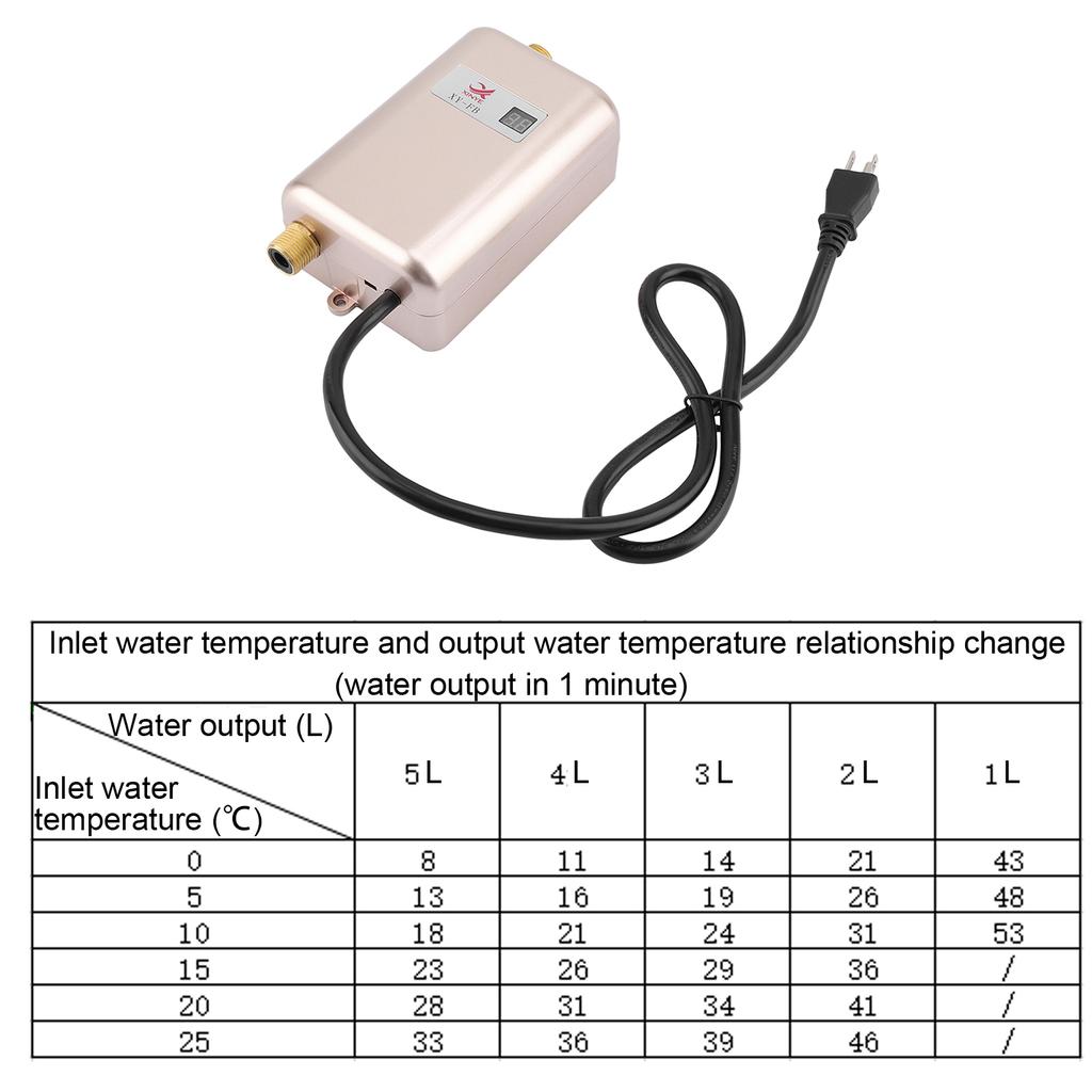 3000W Mini Electric Tankless Hot Water Heater Kitchen Washing Electric Water Heater Hot Water Heater Water Heater Water Heating