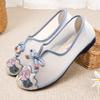 Ladies Soft-soled Antique Fashion Mom Old Beijing Cloth Shoe Comfortable New Embroidered Shoe Shallow Mesh Shoes