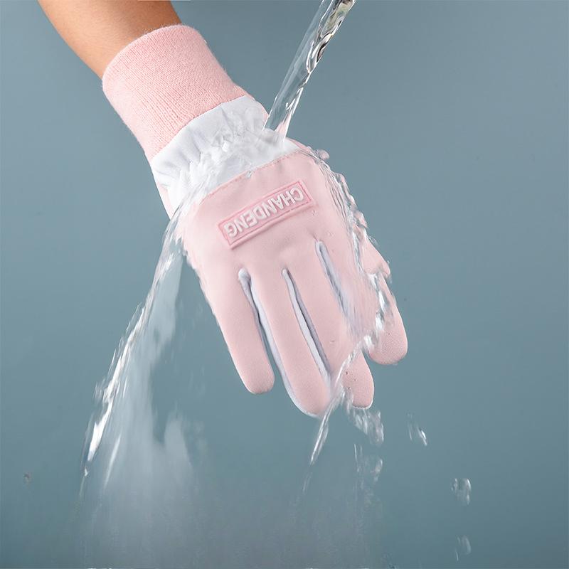 Women Thermal Gloves Waterproof Touchscreen Anti-Slip Outdoor Date Versatile Winter Sports Style