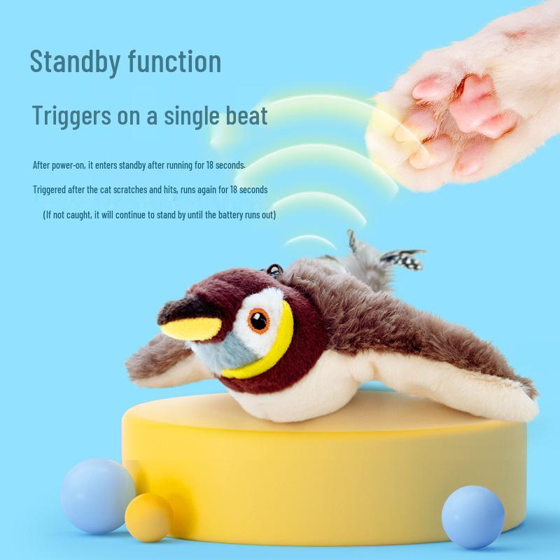 Pet Plush Bite-Resistant Interactive Bird Toy for Cats and Dogs