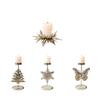 Holiday Tabletop Iron Candle Holder with Snowflake Design Providing Stable Support for Candles up to 2cm Diameter
