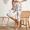 Women's Elastic Waist Casual Capri Pants Slim Fit Split Hem Stretchy Lightweight Bottoms for Everyday Wear and Outdoor Activities