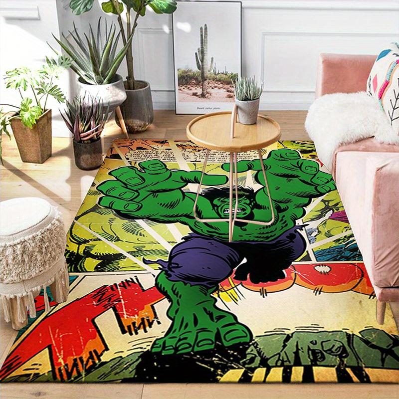 1pc Marvel Avengers Super Heroes Area Rug, Non Slip Floor Mat, Cartoon Character Design, Soft Velvet, Room Decor, Washable
