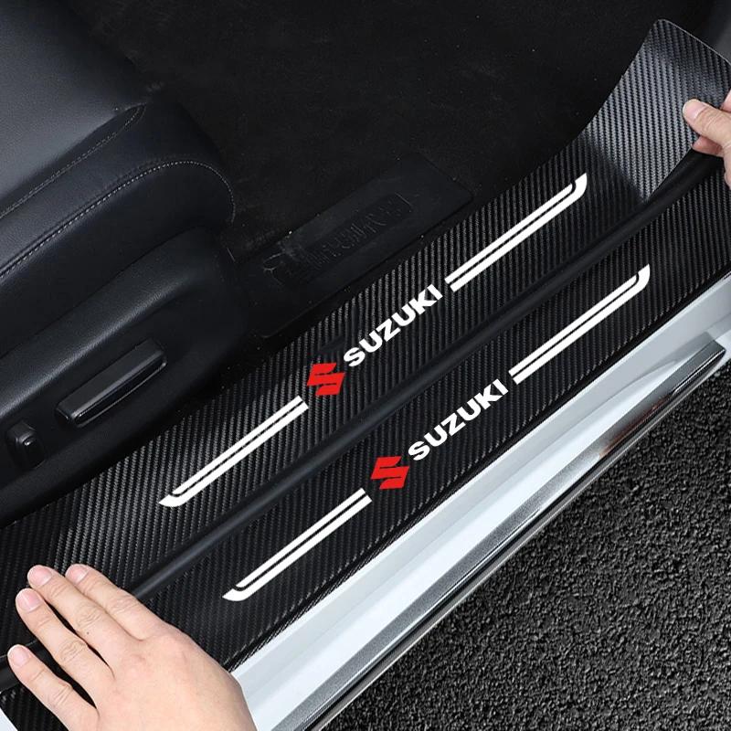 Car Door Sill Protector Decals Threshold Sticker Strip for Suzuki Samurai Grand Vitara Jimny SX4 S Cross Alto Swift Sport Ignis