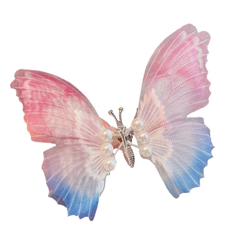 Mixed Material Butterfly Hair Clip Duckbill Clip Style Beautiful And Natural Hair Decoration For Girls