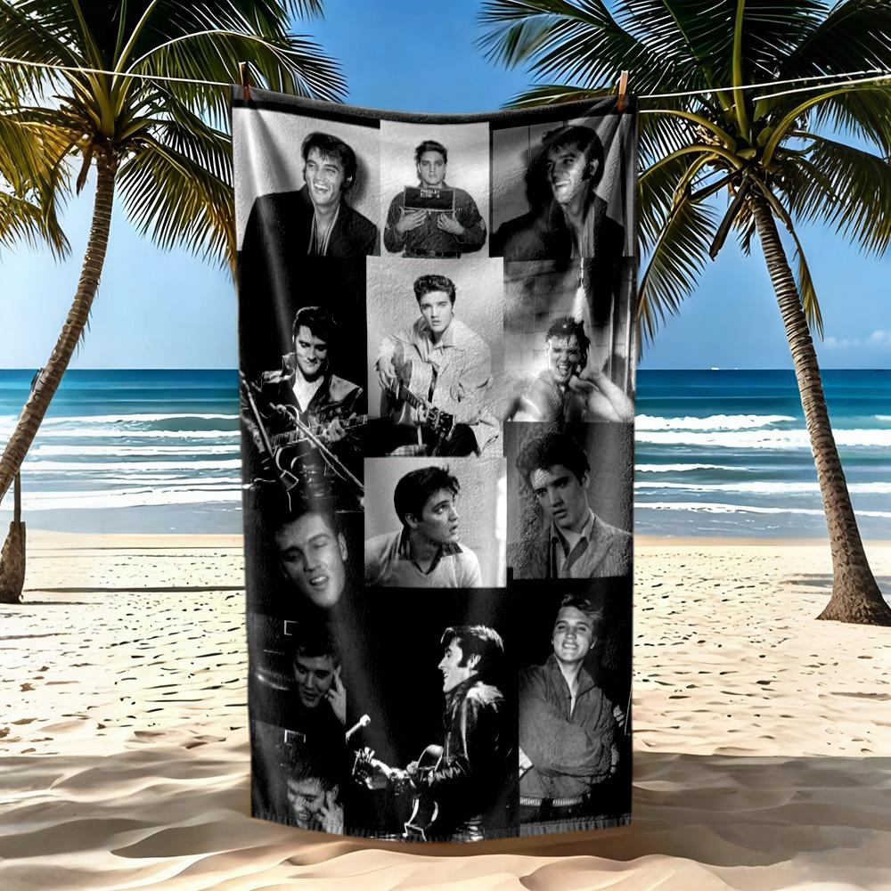 Elvis Beach Towel Quickdry Soft Microfiber Comfortable Lightweight