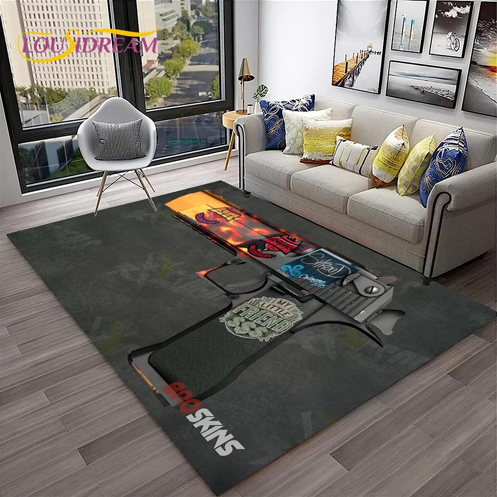 Gewehrmesser Pistolenpatrone USP, AK, M4, AWP, Gewehrteppich für Zuhause, Wohnzimmer, Schlafzimmer, Sofa, Fußmatte, Dekor, rutschfeste Bodenmatte für Kinder