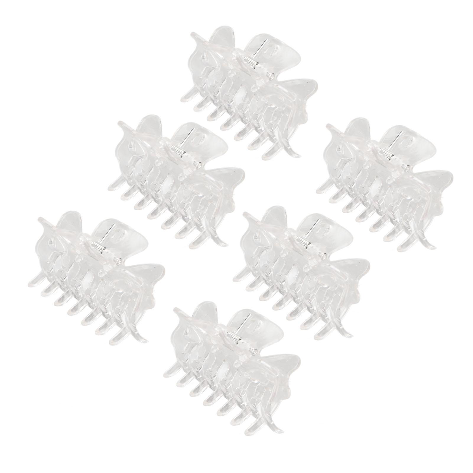 

12 шт. Зажим-краб для волос Прозрачный Предотвращает скольжение Сильная фиксация Элегантные пластиковые заколки для волос для женщин