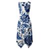 Women's Casual Sleeveless Floral Midi Dress, Round Neck Irregular Hem Summer Dress