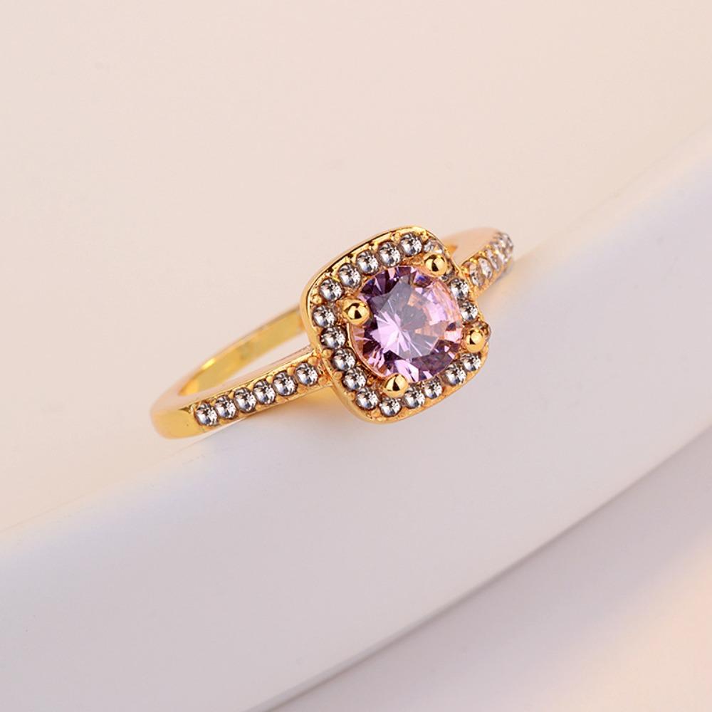 Elegant Zircon Engagement Rings for Women Stylish European American Fashion Jewelry Gift