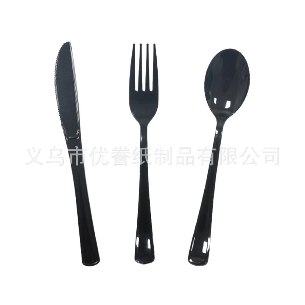 Source Factory Birthday Party With Disposable Knives, Forks And Spoons Ps Plastic Gold Silver White Color Foreign Trade Spot