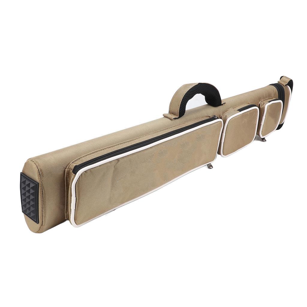 2 X 4 Pool Cue Case Water Resistant Billiard Stick Carrying Bag with Shoulder Strap and Handle Khaki