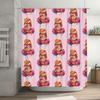 Funny Pancake Shower Curtain Set Cute Breakfast Kitchen Decor Bathroom Fabric Liner Vintage Cartoon Food Themed Washable