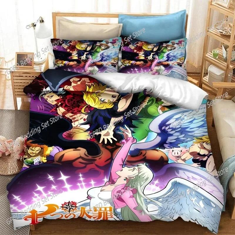 Comforter Anime The Seven Deadly Sins Bedding Set 3D Printed Suitable For Bedroom Kids Home Textile